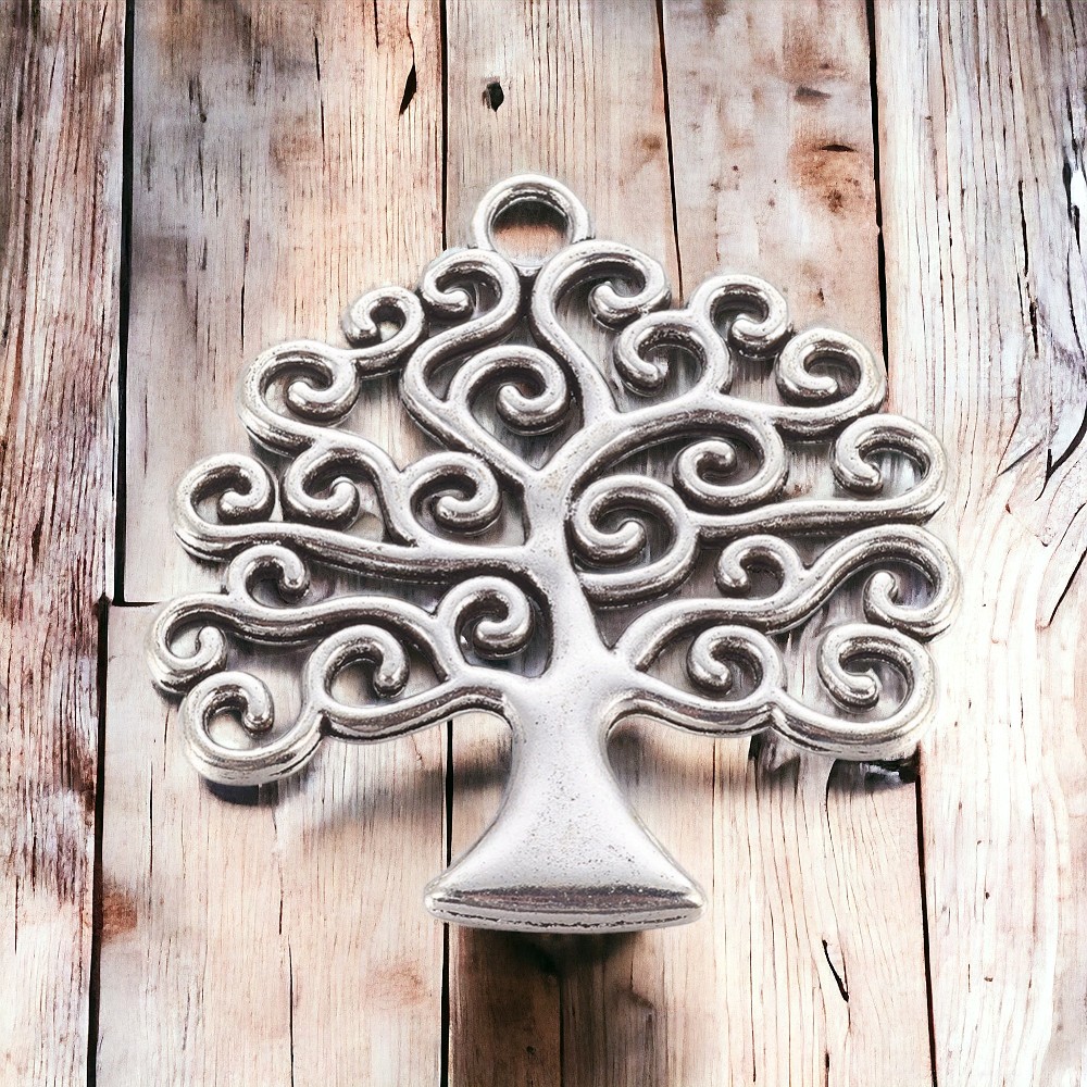 Tibetischer Metall Anhänger Baum des Lebens 39 x 39 x 3 mm