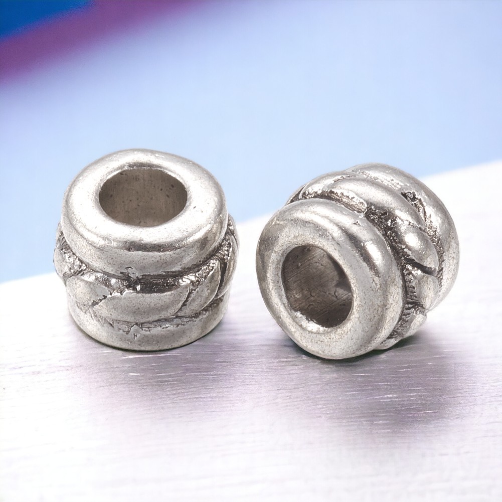 25 Zwischenperlen Spacer tibetischer Stil antik silberfarben 5 x 4 mm