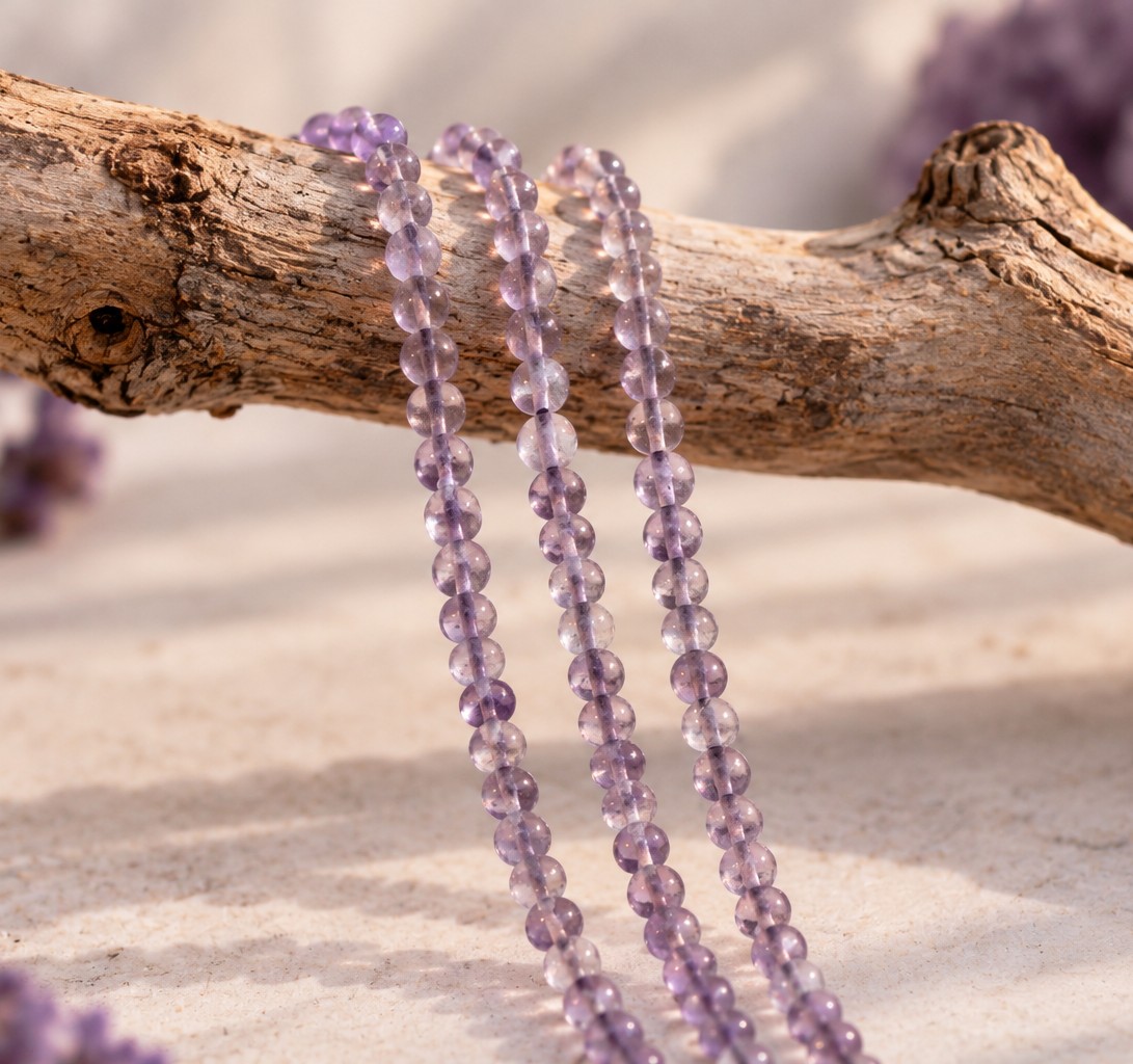 Amethyst Perlenstrang unregelmäßige Perlen 3 - 3,3 mm (ca. 35 cm Länge)