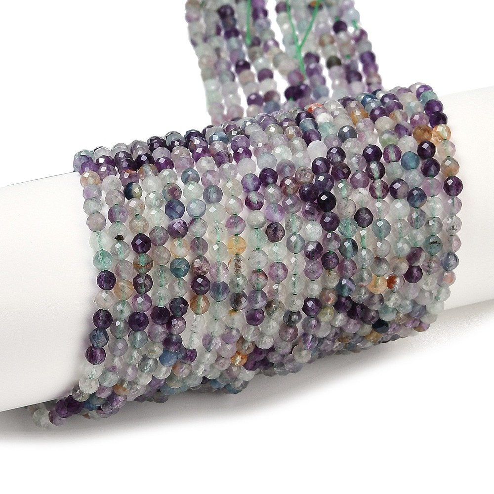 Fluorit Perlenstrang 3,3 mm (ca. 113 Perlen / ca. 38 cm Länge)