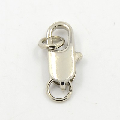 3 Karabinerverschlüsse mit Biegering 12 x 6 x 3 mm platinfarben