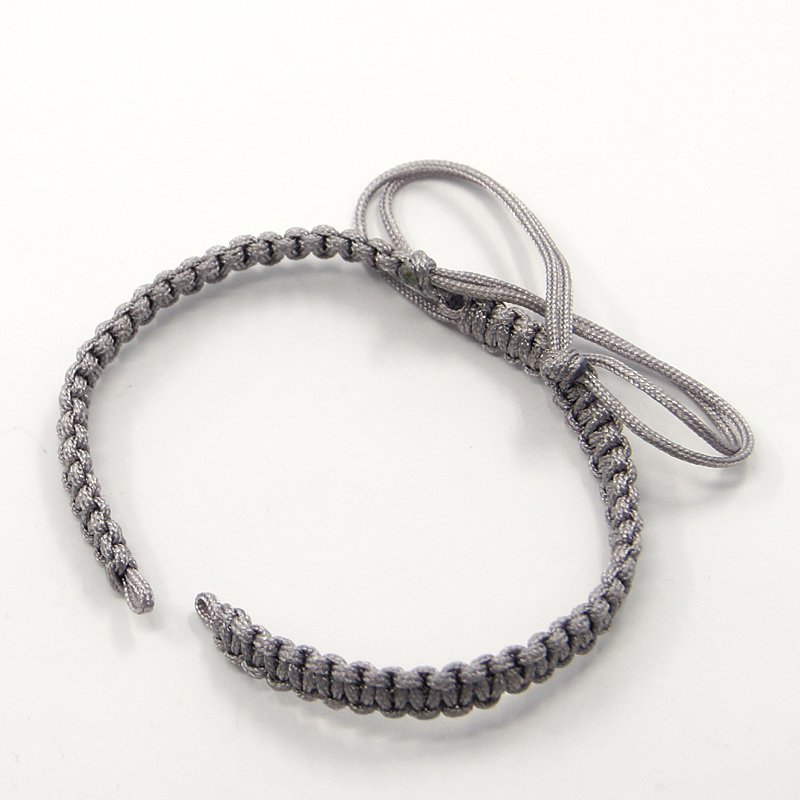 Geflochtener Armband Rohling grau größenverstellbar durch Flechtschiebeverschluß 145 - 155 x 5 x 2