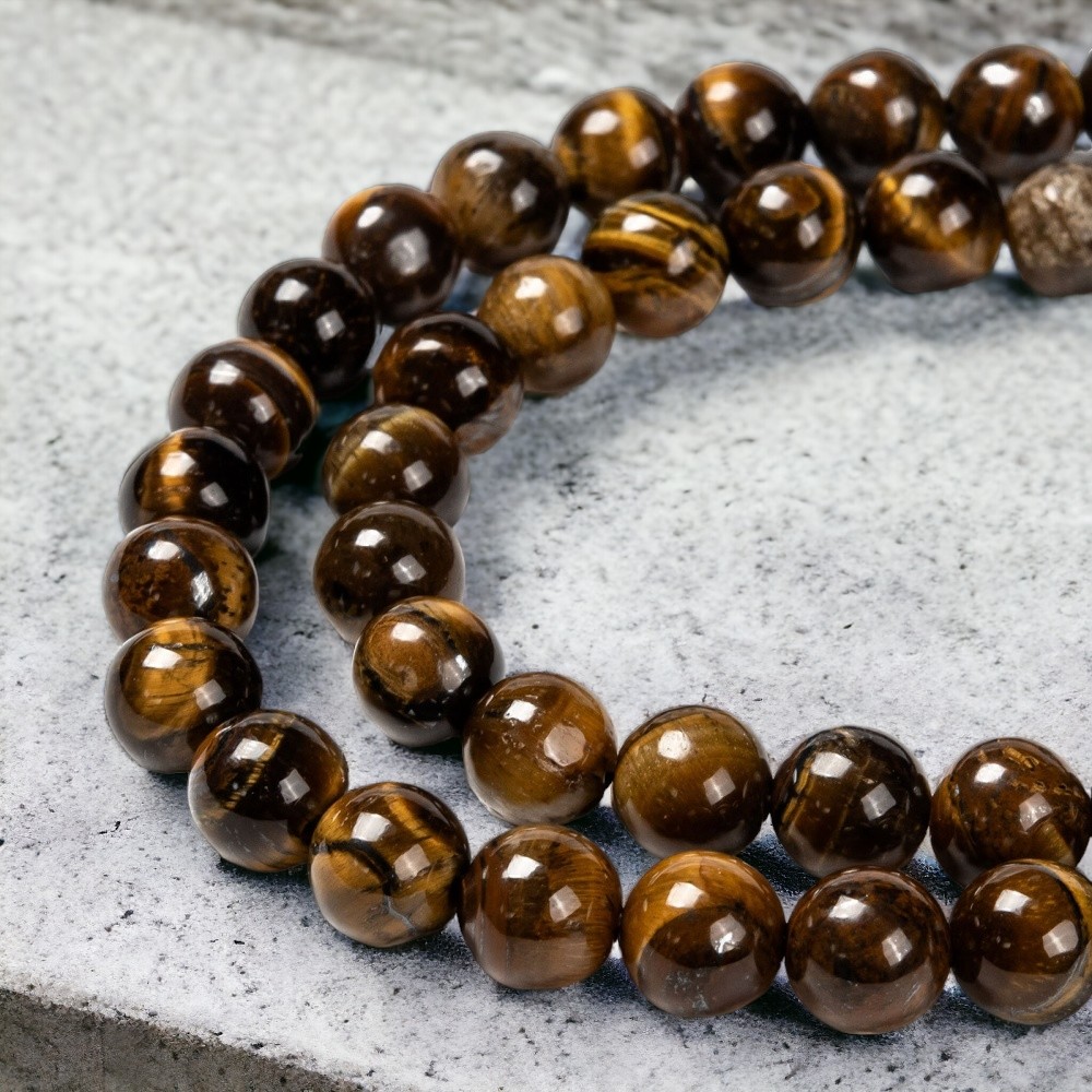 Tigerauge Perlenstrang 8,5 - 8,6 mm (ca. 46 Perlen / ca. 38 cm Länge)