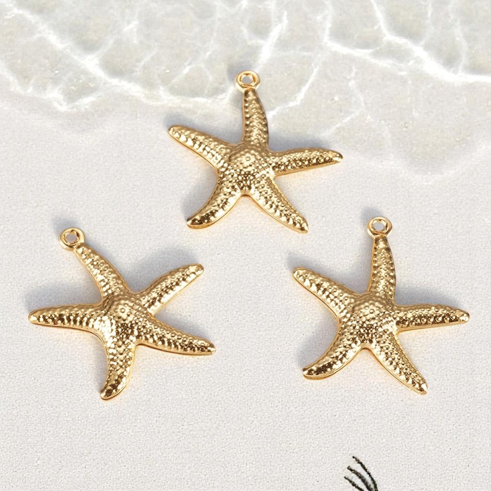 Seestern Charm Anhänger 18k vergoldet 22 x 20,5 x 2,5 mm