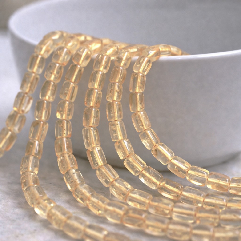 Citrin Perlenstrang 6-8 x 3-4 mm unregelmäßige Rechtecke (ca. 33 cm Länge)