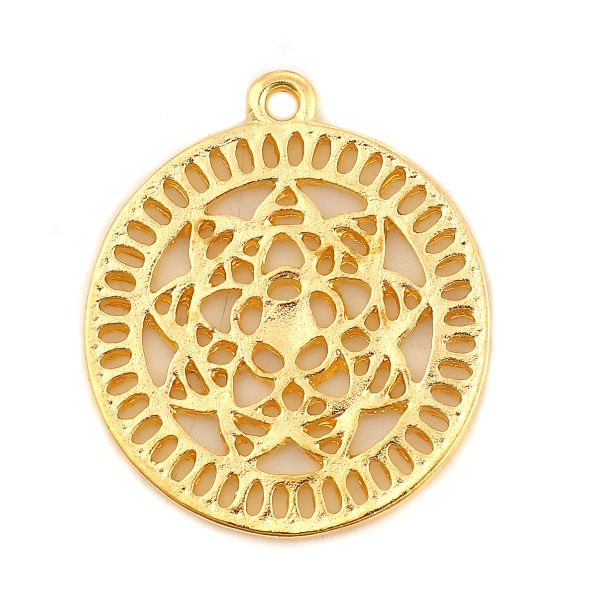 Goldfarbener Anhänger Lebensblume 28 mm x 24 mm