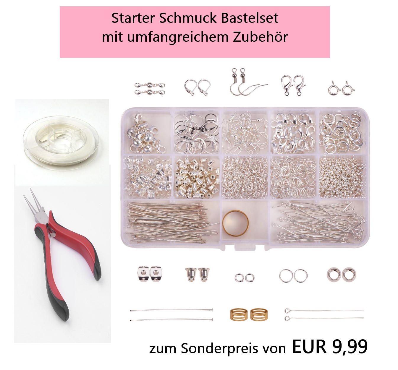 Starter Schmuck Bastelset mit umfangreichem Inhalt