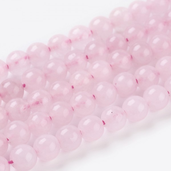 Natürlicher Rosenquarz Perlenstrang kurz 4 mm (ca. 46 Perlen / ca. 19,5 cm Länge)