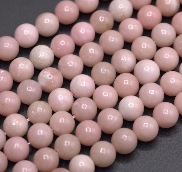 SONDERANGEBOT REDUZIERTER PREIS Natürlicher Pink Opal (Andenopal) Perlenstrang 8 mm rund glatt glänz