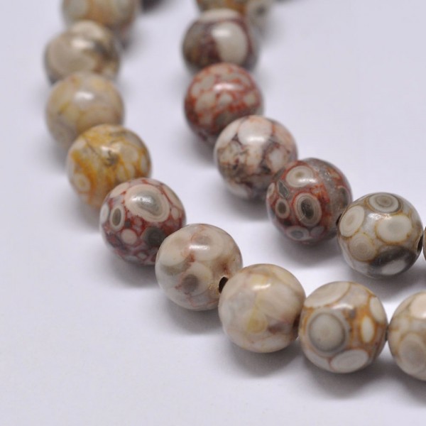 Natürlicher Maifan Jaspis Perlenstrang 4 mm rund glatt glänzend (ca. 90 Perlen / 40 cm)