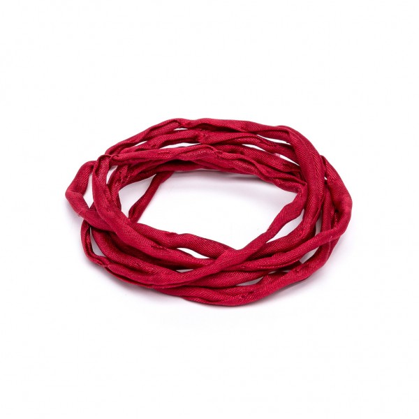 Habotai Seidenband handgefärbt und handgenäht rot