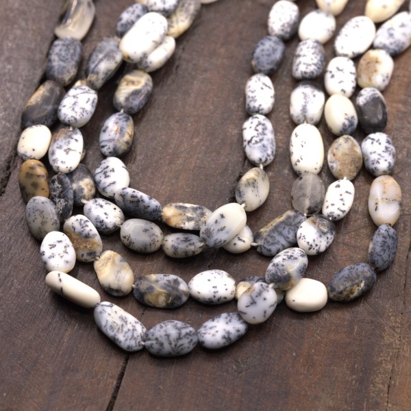 Jaspis Perlenstrang unregelmäßige ovale Perlen 6-8 x 5-6 x 2-3 mm (ca. 34 cm Länge)