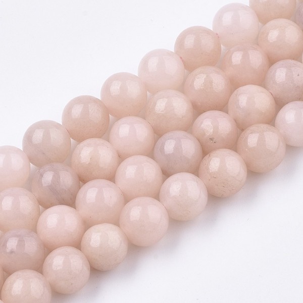 Natürlicher Pink Opal (Andenopal) Perlenstrang rund glatt glänzend 8 - 9 mm (ca. 46 Perlen / ca. 38