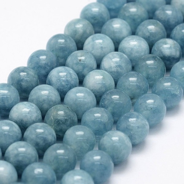 Jadeperlen gefärbt rund glatt glänzend 6 mm (ca. 60 Perlen / ca. 38,5 cm Länge)