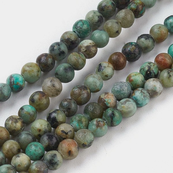 Natürlicher afrikanischer Jaspis Perlenstrang 2 mm rund (ca. 180 Perlen / ca. 39 cm Länge)