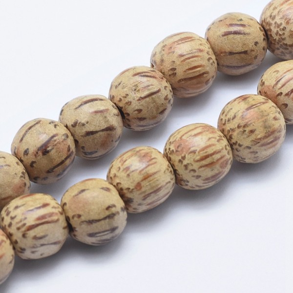 2 natürliche Kokosnuss Perlen 11 x 10 mm
