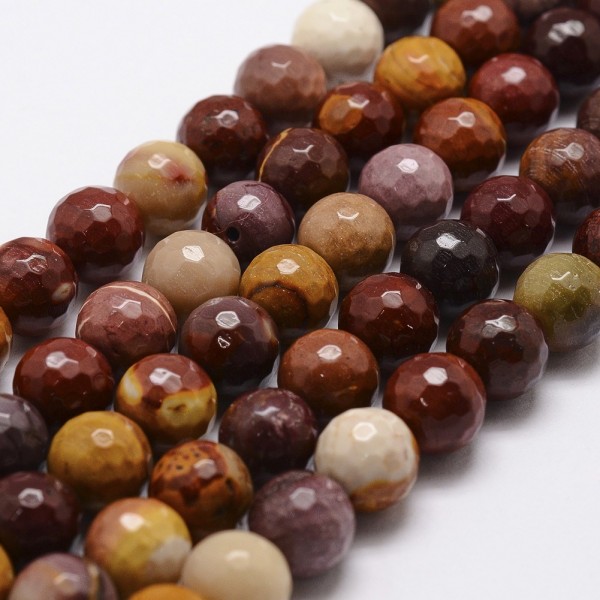 Natürlicher leicht facettierter Mookait Perlenstrang 6 mm (ca. 60 Perlen / ca. 37,5 cm Länge)