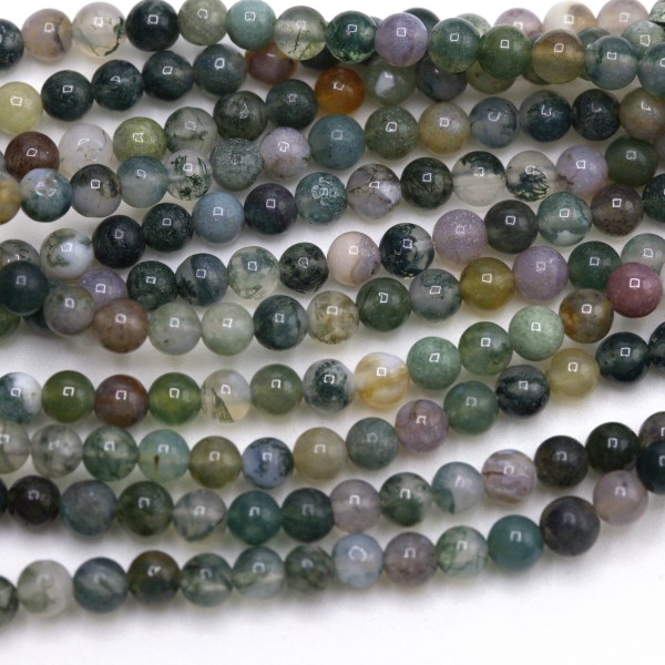 Natürlicher indischer Achatperlenstrang 4 mm (ca. 95 Perlen / ca. 37,5 cm Länge)