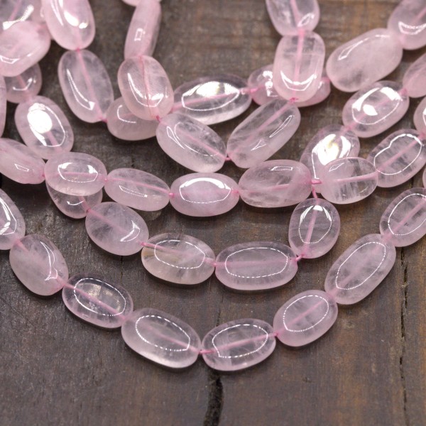 Rosenquarz Perlenstrang unregelmäßige ovale Perlen 6-10 x 4-6 x 2x3 mm (ca. 33 cm Länge)
