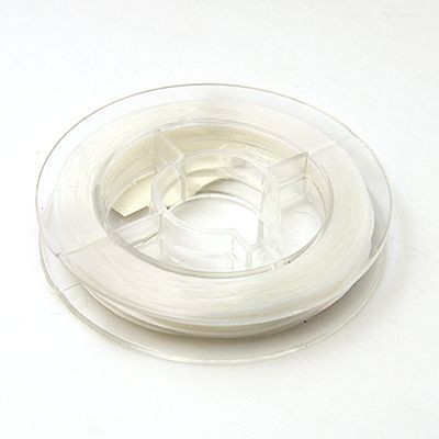 1 Rolle stark dehnbare elastische Schnur weiß 0,8 mm (ca. 10 Meter)