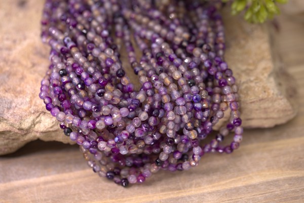 Achat Perlenstrang facettiert gefärbt indigo 4 mm (ca. 90 Perlen / ca. 37 cm Län