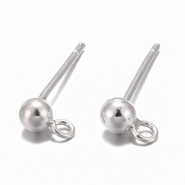 1 Paar Sterling Silber Ohrringe 14 mm mit weichem Ohrstopper