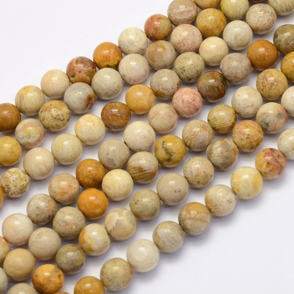 Natürlicher Jaspis Perlenstrang 6 mm in warmen Naturtönen (ca. 60 Perlen / ca. 37,5 cm Länge)