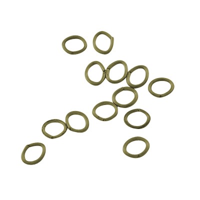 100 Eisen Spaltringe Biegeringe Binderinge ellipsenförmig antik bronzefarben 5 x 4 x 0,7 cm