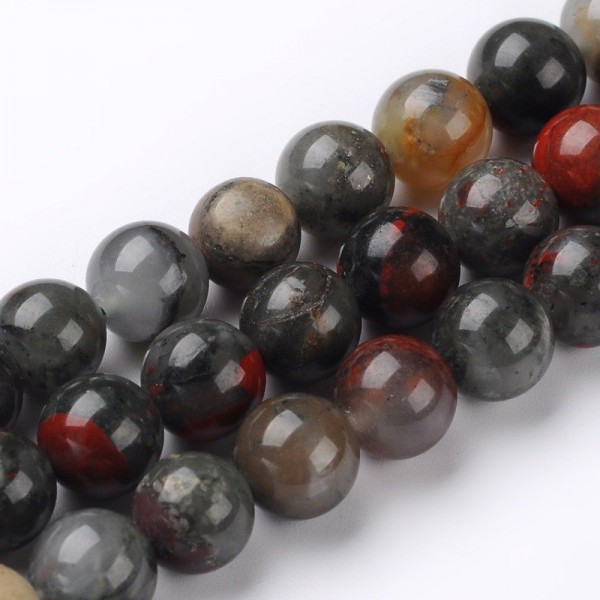 Natürlicher afrikanischer Jaspis Perlenstrang 6 mm rund glatt glänzend ( ca. 60 Perlen / ca. 38 cm L