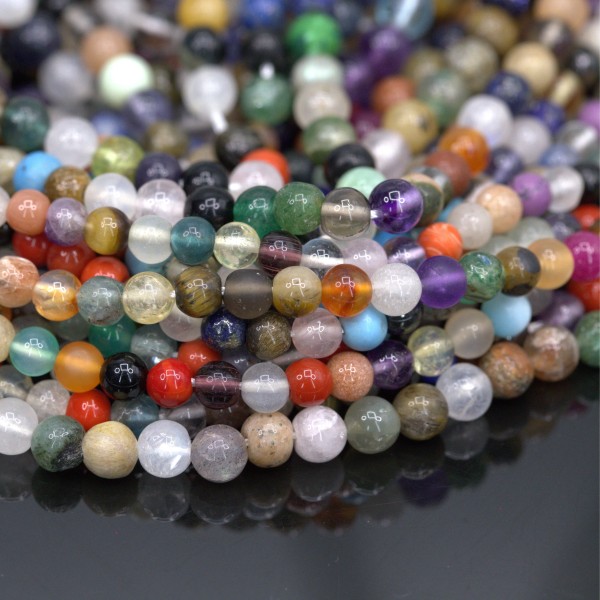 Gemischter Edelstein Perlenstrang 4 - 5 mm unregelmäßige Perlen (ca. 33 cm Länge)