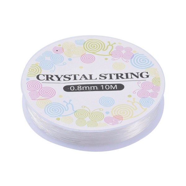 1 Rolle klare elastische dehnbare Kristall Perlenschnur 0,8 mm Länge Rolle: 10 Meter