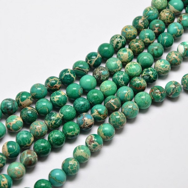 Natürlicher Regalit Kaiser Jaspis Perlenstrang 6 mm (ca. 62 Perlen / ca. 40 cm Länge)