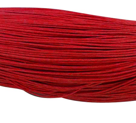 5 Meter gewachste Baumwollschnur rot Stärke 1 mm