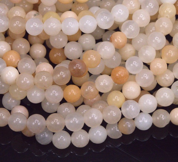 SONDERANGEBOT - Natürlicher heller Aventurin Perlenstrang 5,5 - 6 mm rund glatt glänzend (ca. 57 Per